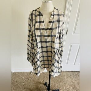 Oddi plaid and floral tunic